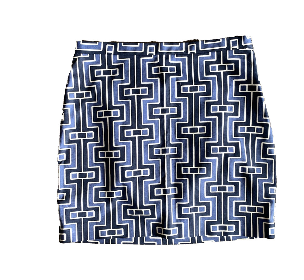 Michael Kors Skirt Womens Size 4 Blue & Black Career Office Work Date Night Mini